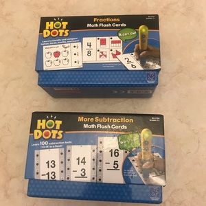 Hot Dots Math Flash Cards Bundle Lot Fractions Subtraction Very Good Condition